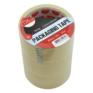 Timco Clear Packaging Tape 50m X 48mm (Per Pk/3 Rolls) PTC