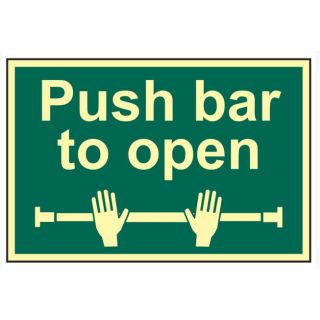 Scan Push Bar To Open Sign     Phot Lumin 300x200mm   SCA1584