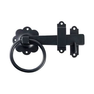 Plain Ring Gate Latch 150mm Epoxy Black Timbag RGL6BP