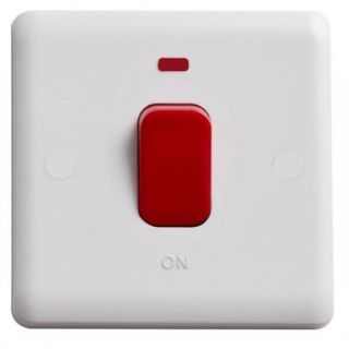 Deta White 50A DP Swtich With Red Rocker & Neon VC1300P