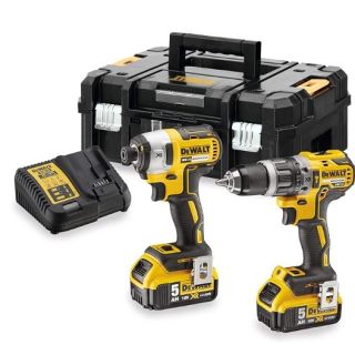 Dewalt 18v Brushless Twin Pack + 2 x 5ah Battery Charger & Case DCK266P2T