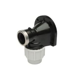 Plasson MDPE Wall Plate Elbow 25mm to 3/4