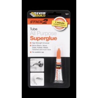 Everbuild Stick 2 All Purpose Superglue 3grm Tube