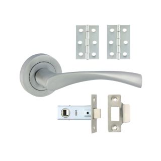 Timco Edleston Lever On Rose Door Pack - Satin Chrome 200352