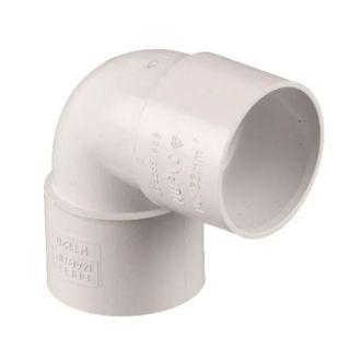 Brett W1120WP 32mm Solvent Waste 90deg Knuckle Bend White