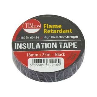 Timco Flame Retardant PVC Insulation Tape 18mm x 25m Black ITBLACK