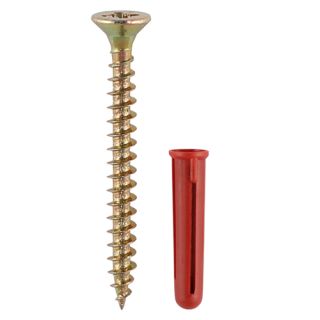 Timco Screw & Red Plug 4.0 X 40mm Timpac/25 SRPLUGP