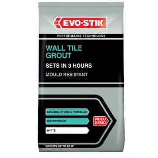 Evo-Stik Fast Set Waterproof   Grout White 1.5kg (8) 30812723
