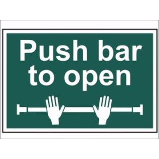 Scan Push Bar To Open Sign     PVC 300x200mm          SCA1523