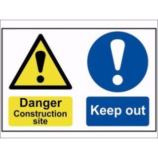 Scan Danger Construction Site  K/Out Sign PVC 600x400 SCA4005
