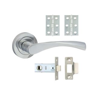 Timco Edleston Lever On Rose Door Pack - Polished Chrome 200403