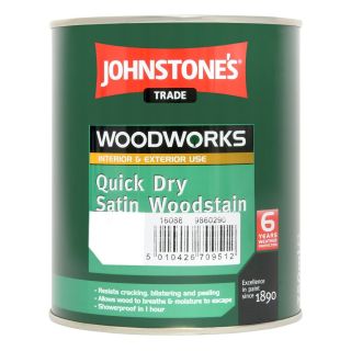 Johnstones Trade Quick Dry Satin Woodstain 750ml Clear 301981