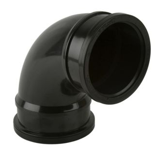 Brett BS480B 110mm Soil Pipe 92.5 Deg Double Socket Bend Black