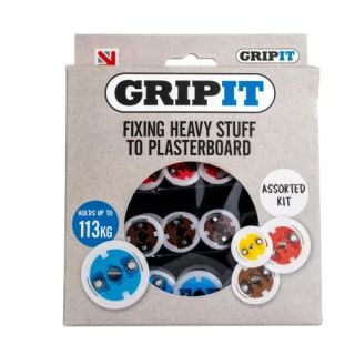 Gripit Plasterboard Fixings Assorted Kit 32 Pieces  GRPASSKIT
