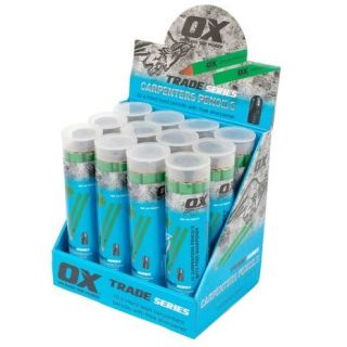 Ox Trade Carpenters Pencils    10/pk Hard Green    OX-T023010
