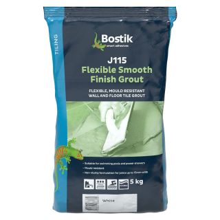 Bostik J115 Flex Smooth Finish Tile Grout White 5kg 30615321