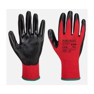 SUPERTOUCH GLOVES SIZE 7 ST    PU FIXER BLACK/RED PER PAIR