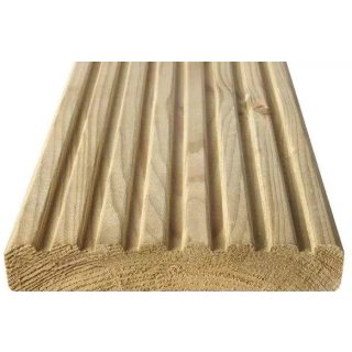27 X 118 mm (32x125mm) Smooth & Grooved Treated Decking Per Metre