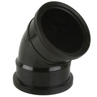 Brett BS482B 110mm Soil Pipe 135 Deg Double Socket Bend Black
