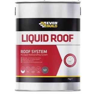 Everbuild Aquaseal Liquid Roof Slate Grey 7kg      AQLIQRFGY7