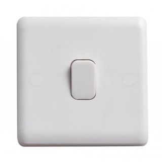 Deta White Light Switch 1 Gang 1 Way VC1202
