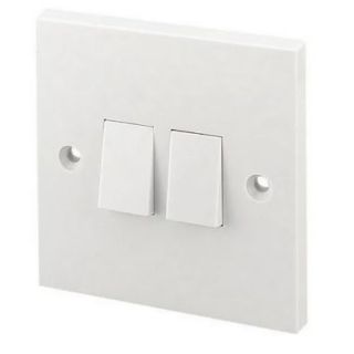Status Light Swtich White 2 Wy 2 Gang (Bulk/10)  STAS2G2WLS10