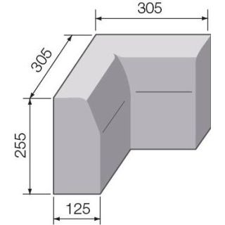 10X5 INTERNAL ANGLE KERB       BULL NOSED
