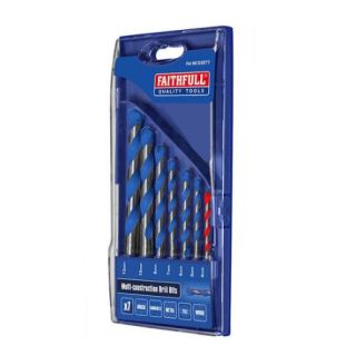 Faithfull 7 Pc Multi-Use Drill Bit Set XMS22MULTDRL Xmas Real Deal