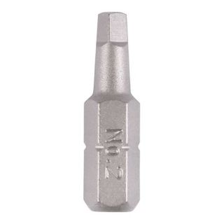 Square Driver Bit - S2 Grey    No 2 x 25 Pack of 2    2SQ25GB