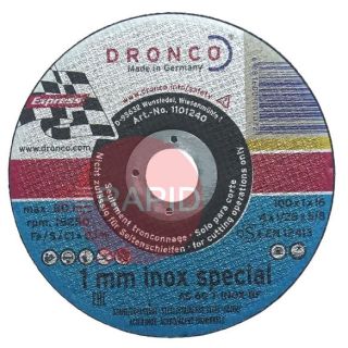DRONCO AS 60 T 1MM INOX METAL DISC 100x1x16  1101240