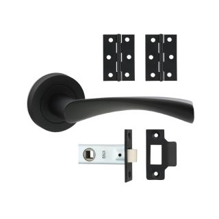 Timco Edleston Lever On Rose Door Pack - Matt Black 200080