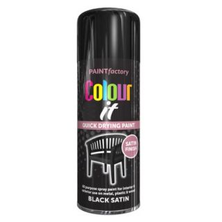 Paint Factory 2685 Colour It Spray Paint Black Satin 400ml RAP2685