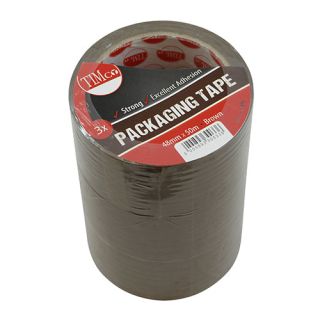 Timco Brown Packaging Tape 50m X 48mm (Per Pk/3 Rolls) PTB
