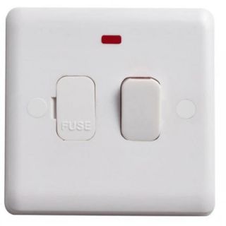 Deta White Fused Switched Spur 13 Amp & Neon VC1371